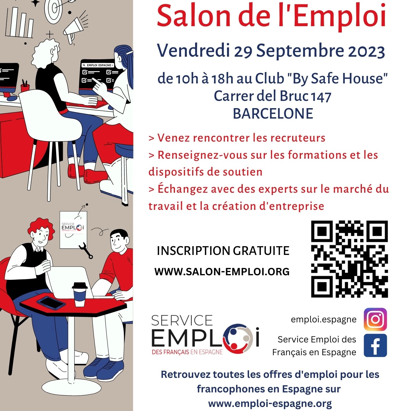 Salon de l'Emploi à Barcelone vendredi 29 septembre 2023